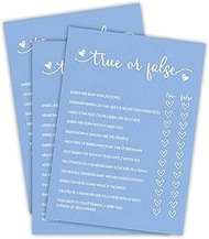 EXW Baby Shower Games, True Or False, Double-sided Filling Blue Minimalism Game Cards, Funny Baby Sh