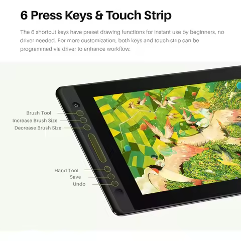 HUION Kamvas Pro 16 V2 Drawing Tablet with Screen 16K Levels PenTech 4.0 19208*1080 resolution 120%s