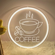 Coffee LED Neon Sign Light Shop Home Woman Girls Room Decor Wall Decoration Opening Gift 3D Carving 