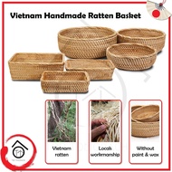 Tomoso Vietnam Handmade Rattan Basket / Rattan Storage Basket / Rattan Tray / Rattan Storage Tray