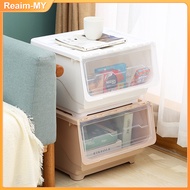 Flip Top Storage Box Stack Box  storage With Roller Stackable Storage Box Organizer Plastic Multifun