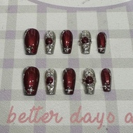 Ready stock BUCCELLATI style red press on nails S size 🇲🇾 红色布契拉提穿戴甲 S size