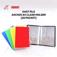 (2PCS) EAST FILE A5CH20 A5 Clear Holder File | 20 POCKET X 2PCS