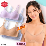 J908 (1 - 3 Pcs) Sorex Bra for Teenagers Without Wire, Miniset Step 2 Cup A Size 32 - 36 Two Hooks