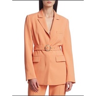 2024 Fashion Short Blazer Dress Long Sleeve For Women Luxury Spring High Waist Orange Hip Wrap Brand Classic Fasion