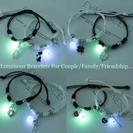 2Pcs unisex Luminous Adjustable Bracelet Couple Bracelet Best Friends Bracelets Jewelry Accessories