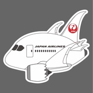 Japan Airlines JAL Nippon Q Version 787 Airplane Shape Waterproof 3M Sticker Size 85mm Japanese Vacc