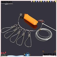 WTTLE Fish Stringer, Orange with 5 Buckle Snaps Fishing Stringer, Portable Stainless Steel 5m Length