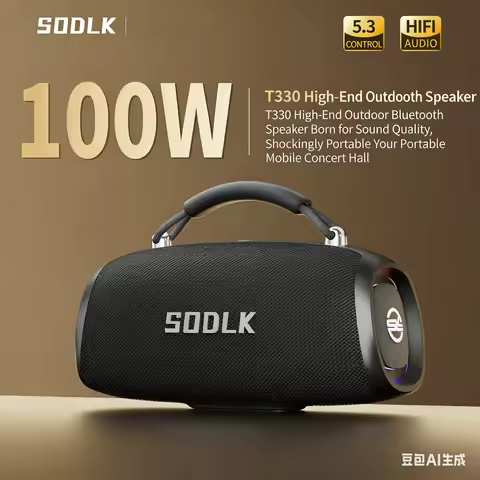 SODLK T330 Bluetooth Speakers 100W 5-Unit Sound System IPX6 Waterproof Portable Speaker with TWS Ste