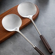 Wood Handle Mushroom Spatula Stainless Steel Kitchen Stir Fry Cooking Spoon Cookware Senduk Sudip 锅铲