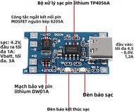 TP4056 Lithium Sạc Kỹ Thuật Thẻ Bảo Vệ Cho Canonique Eddie Ion Micro Type-C Mini 18650 5V 1A Phụ Kiệ