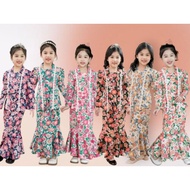 Baju Raya 2024 Baju Raya Baju Kebaya Bunga Budak Kanak-kanak Perempuan Kid Girls Peplum Fashion
