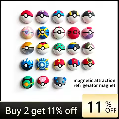 Mini Pokémon Master Ball 3D Fridge Magnet Ultra Ball 3D Fridge Magnet Cute Cartoon Lightning Ball Ma