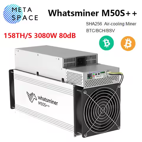 New Whatsminer M50S++ Bitcoin Miner 158TH/s 3080W Crypto BTC Mining Whatsminer BTC Miner MicroBT M50