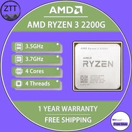 ใช้ AMD Ryzen 3 2200G R3 2200G 3.5 GHz Quad-Core Quad-Thread เครื่องประมวลผลซีพียูเต้ารับ Vage8 AM4ไ