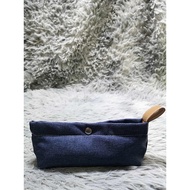 Denim Metal Snap Pouch