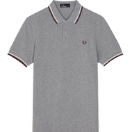 Fred Perry FRED PERRY สำหรับผู้ชายฤดูร้อนใหม่กับเสื้อยืดเสื้อโปโลแบบเรียบง่าย