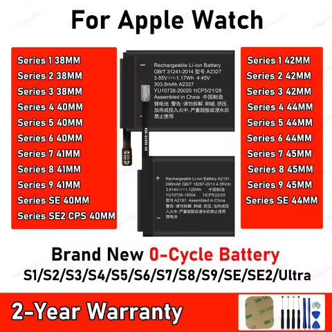 Replacement Battery For Apple Watch Series SE 1 2 3 4 5 6 7 8 Bateria IWatch S1 S2 S3 GPS LTE S4 S5 