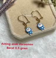 Anting anak emas muda + anting emas muda asli + anting setengah gram emas muda + anting emas doraemo