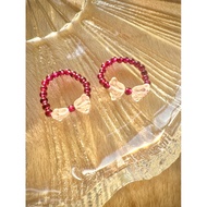 handmade Auspicious Stone Ring Clear Quartz x Garnet Butterfly Wings Power Of Love And Good Luck In 