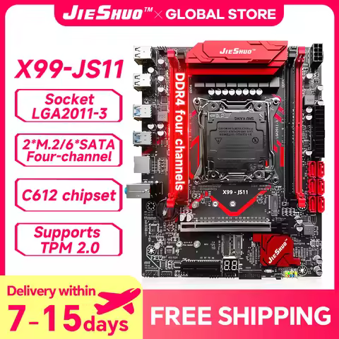 JIESHUO X99-JS11 Motherboard Set Kit With LGA2011-3 Xeon E5 2682V4 DDR4 16GB 2133MHZ RAM Memory NVME
