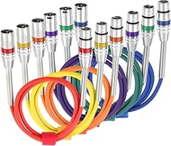 Disino 6 Pack 6.6ft Multi-Color XLR Microphone Cables, 3-Pin Balanced XLR Male to Female Patch Cable