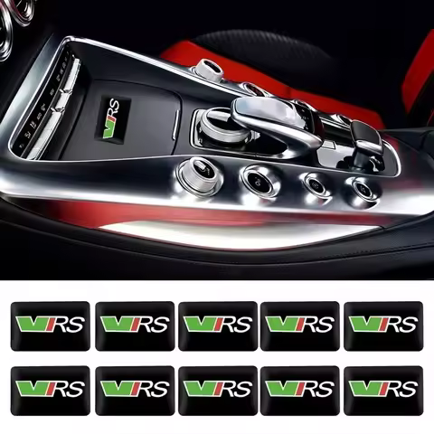 10pcs/set Epoxy Car Button Logo Decals Interior for Skoda VRS Logo Octavia 2 A7 Tour RS Fabia Rapid 