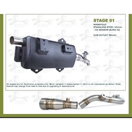 EXHAUST CJ IPOH XMAX250 V1 V2 BUBO STEEL EKZOS CJ IPOH XMAX BACK PRESSURE 32mm 35mm