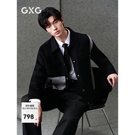 GXG Men's Clothing Contrast Color Plaid Patchwork Wool Blend Short Coat Jacket Coat 25 Winter New Pr