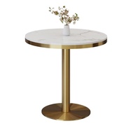 LITFAD Traditional Luxury Round Dining Table Sintered Stone Dini 並行輸入品
