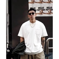 8269 People Second Start🛍️Japanese Style 260g Cotton Heavy Pocket Short Sleeve T-shirt Men Summer So