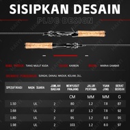 MURAH HAIYI FISHING Joran UL carbon 165M/1.8M/1.98M lentur 3-6Lbs carbon padat/Joran ultralight UL A