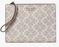 NEW ARRIVAL BEG00147 : Kate Spade Spade Flower Coated Canvas Wristlet  - French Cream