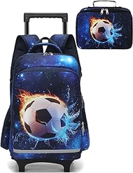 18 Inch Rolling Backpack With Matching Lunch Bag Set Girls Boys Roller Bag on Wheels Kids School Bookbags Wheeled