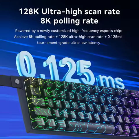 AJAZZ AK680V2 TR Wired Keyboard Armrest Strap RGB Lighting Effect Hot-swappabl 0.01-second Response 