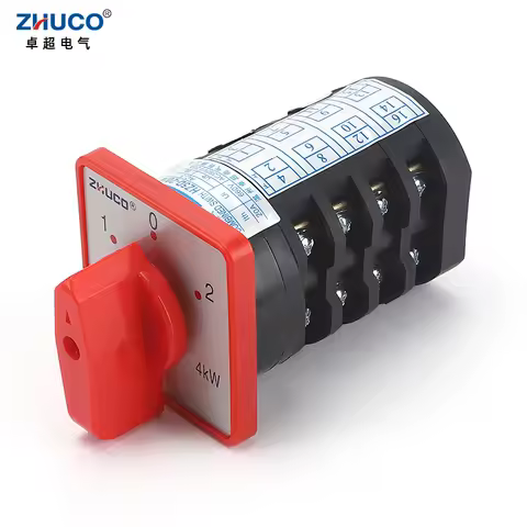 ZHUCO HZ5D-20/4 M07 M08 3 Positions 4 Poles 20A 4Kw Cam Switch For Two-Speed Motor And Star-Delta St