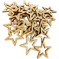 Jili Online 25 Pieces Hollow Star Shape Unfinished Wooden Embellishment Pieces for Scrapbook Craft 5