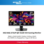 MSI MAG 272UP QD-OLED X24 Gaming Monitor - 3840x2160/240Hz/0.03ms/HDMI/DP/Type-C