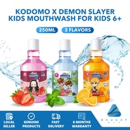 Kodomo x Demon Slayer Kids Mouthwash 250ml - Oral Care, Fresh Breath, Cavity Protection, for Kids 6+