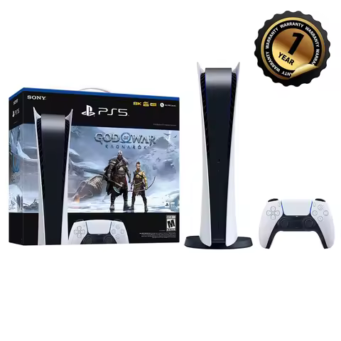 Sony PlayStation 5 Console, Digital Edition 825GB – God of War Ragnarök Bundle