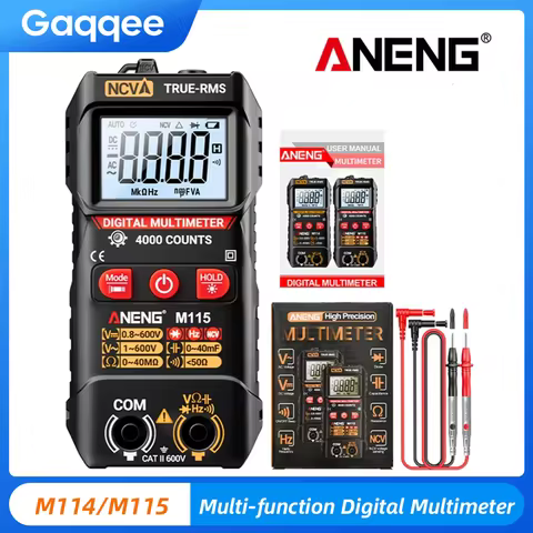 M114 Automatic Digital Multimeter ANENG 4000 Counts DC/AC Voltage Current Tester With Backlight NCV