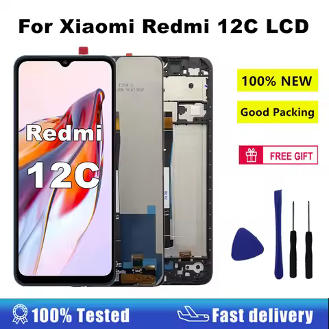 6.71'' 12C LCD For Xiaomi Redmi 12C LCD Display 22120RN86G LCD Display Touch Screen Digitizer Assemb