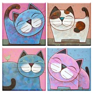 RUOPOTY 50x50cm/40x40cm/30x30cm Frame DIY Frame Picture By Numbers Cat Acrylic Unique Gift On Canvas