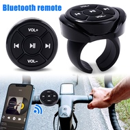 รีโมทคอนโทรลปุ่มสื่อบลูทูธไร้สายพวงมาลัยรถยนต์จักรยานยนต์จักรยานเล่นเพลง MP3สำหรับแท็บเล็ตโทรได้ IOS Android