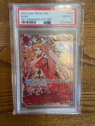 Thẻ PSA 10 ONE PIECE Card Nami OP01-016 R Exclusive 1st Anniversary Alt Art Chinese 1459 NF30 1-8
