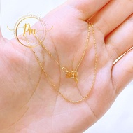 สร้อยคอทองแท้ ตะขอเอ็ม ทองคำแท้ 9k Italy (375) ลายทวิสบล็อค มีใบรับประกันจากทางร้าน PM