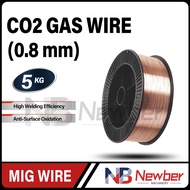 Newber 5 KG x 0.8mm MIG CO2 Gas Wire - FLUX CORED Co2 Gas Wire Solid Wire ( Cooper ) Can Use For Eve