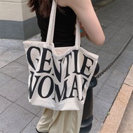 [gentlewoman Bag] Xiaoyou Same Style gentlewoman Large Capacity Tote Bag Niche Letter Shoulder Canvas Bag Tote Bag Influencer