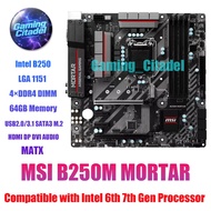 Used MSI B250M MORTAR DDR4 MATX Motherboard B250 LGA1151 Compatible with Intel 6th 7th Gen Processor