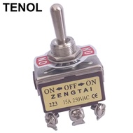 [TENOL] Toggle Switch,  250V 15 Amp, 6 Pin Momentary 3PDT On/Off/On 3 Position Mini